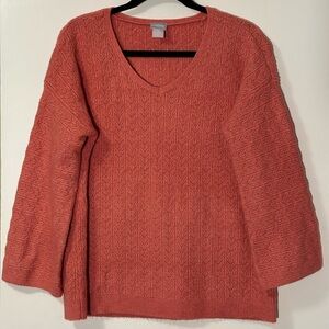 Chico’s v-neck sweater pink size 3 US XL